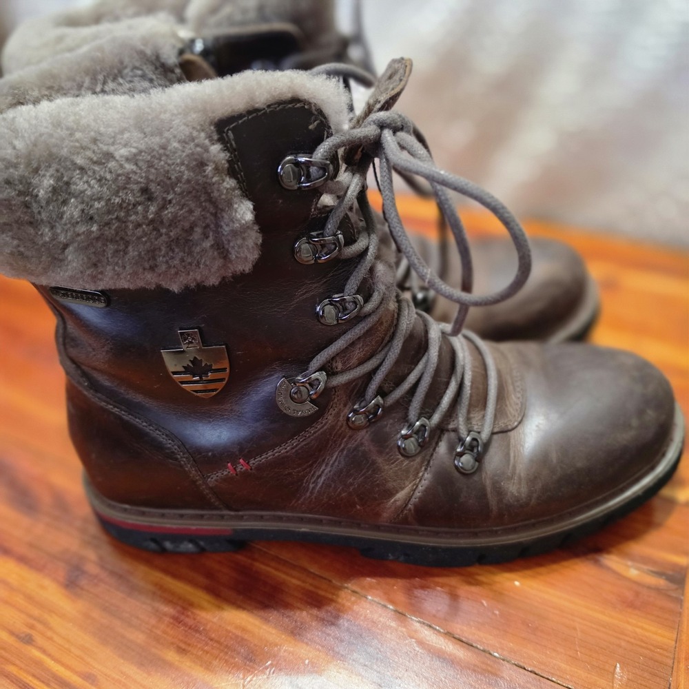 Royal Canadian Stratford Leather Shearling Collar Boot Women's Size 10 Winter